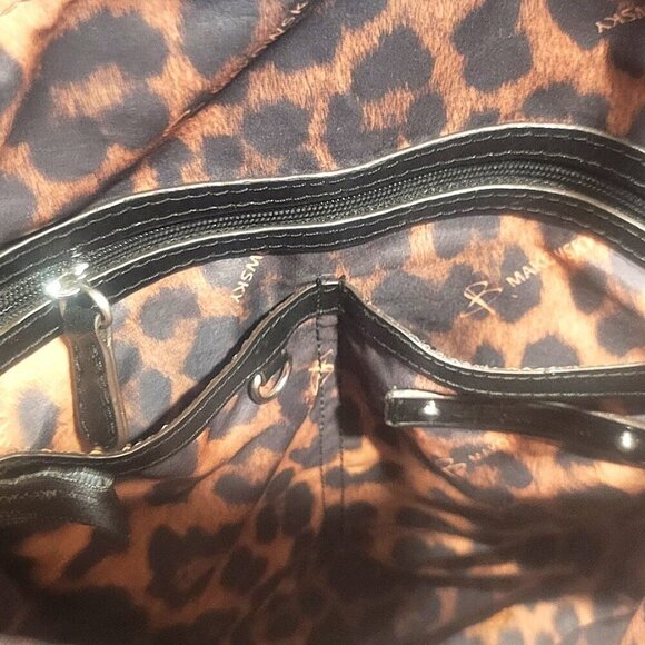 B-Makowski Black Buckled Shoulder Bag - Mixed Leather/Fabric - Picture 14 of 16